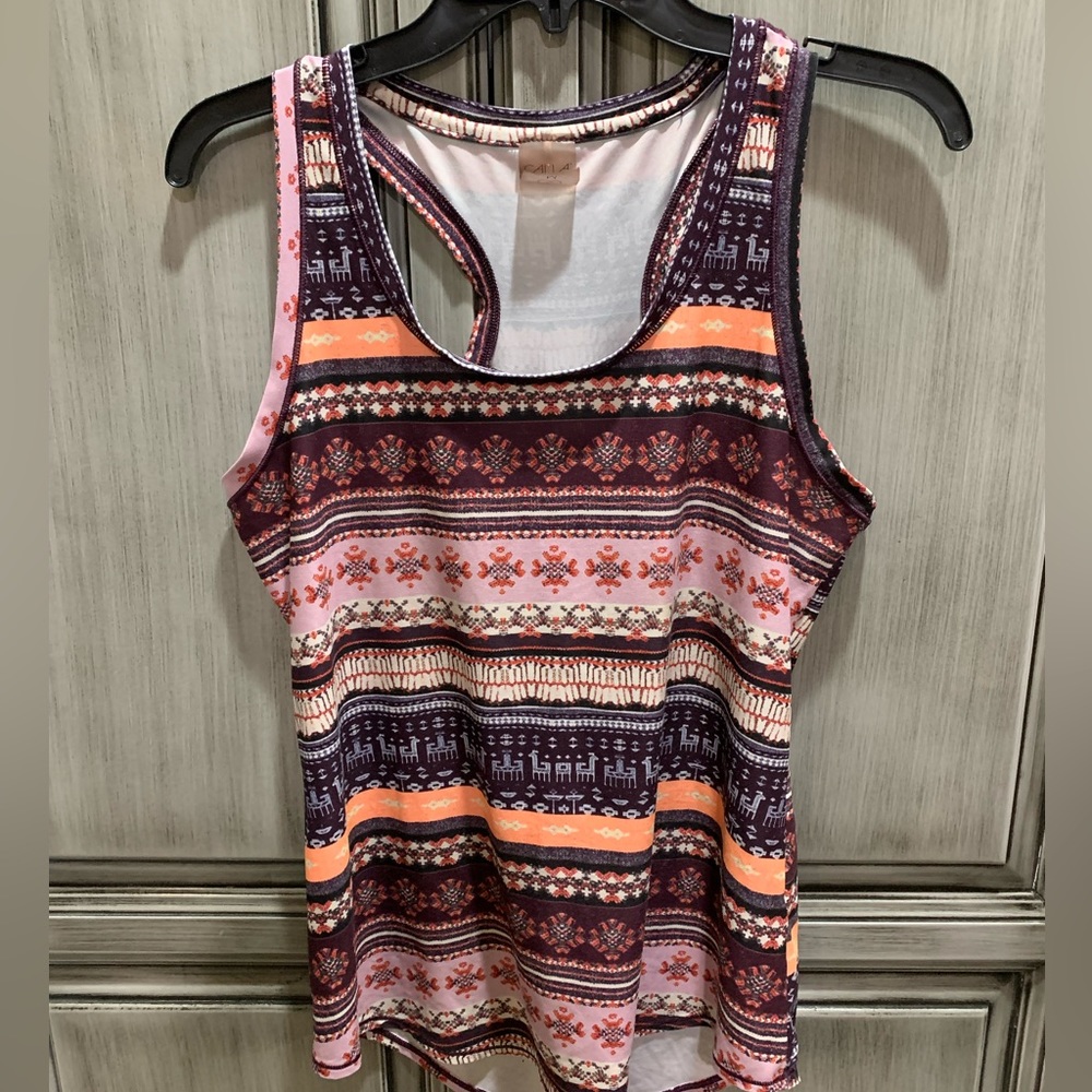 CALIA by Carrie Underwood Multicolor Patterned Tank Top